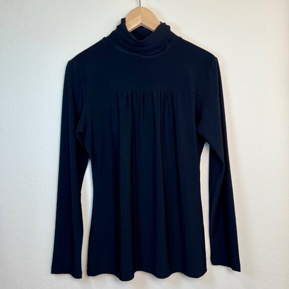 SUZIE IN THE CITY Black Long Sleeve Stretchy Turtleneck Top Size Medium - Picture 6 of 7